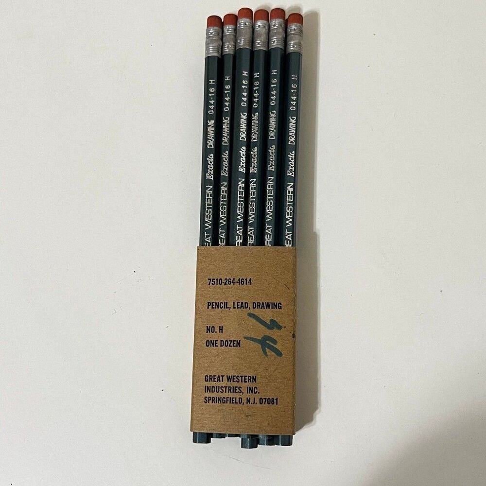 Vintage Great Western Exacta Drawing Pencils 044-16 H USA NEW
